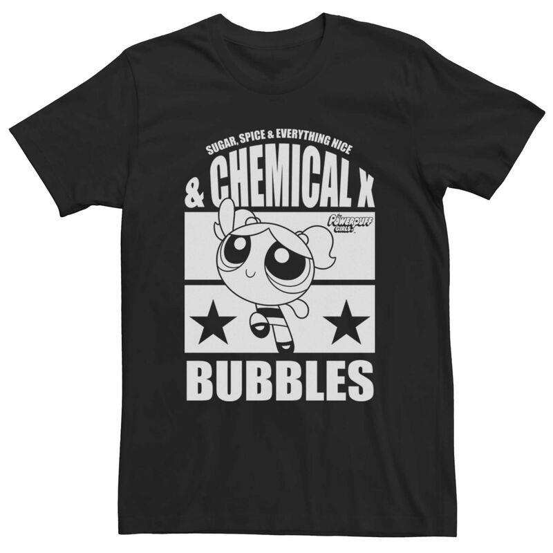 アニメキャラクター メンズ トップス Tシャツ Licensed Character Men's Cartoonetwork Power Puff Girls Bubblestar Tee Black ブラック｜ReVida 店