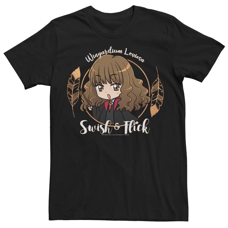 アニメキャラクター メンズ トップス Tシャツ Licensed Character Men's Harry Potter Hermoine Granger Swish And Flick Anime Portraitee Black ブラック｜ReVida 店