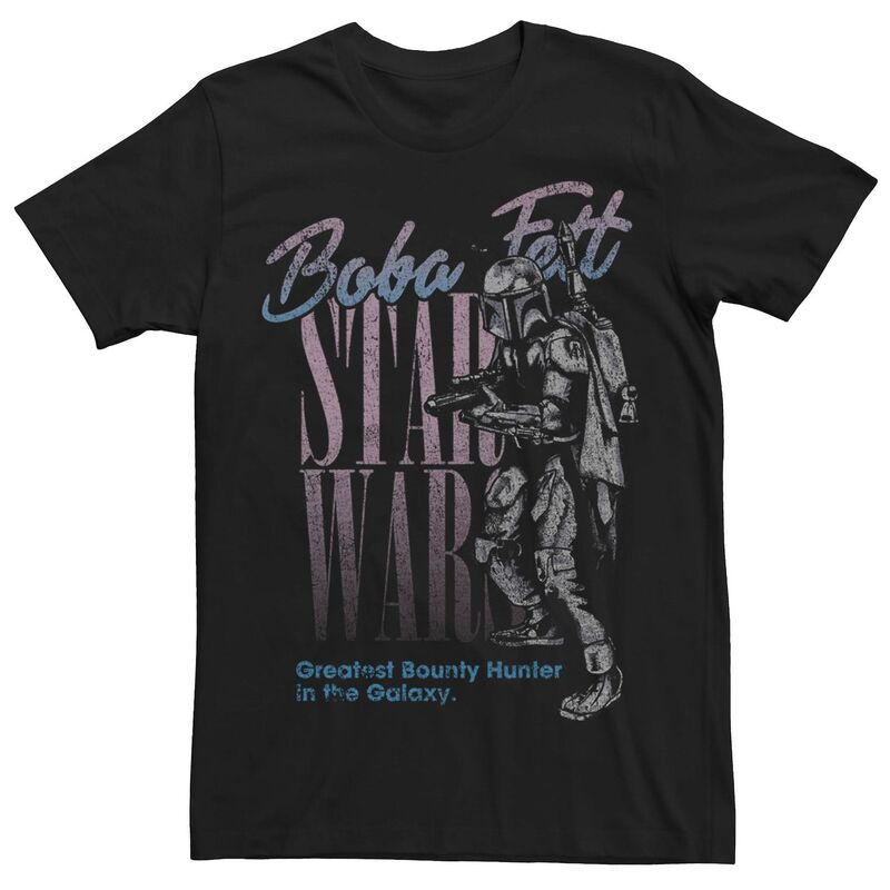 スター ウォーズ メンズ トップス Tシャツ ヴィンテージ ロゴ Men'star Wars Boba Fett Vintage Logo Poster Tee Black ブラック｜ReVida 店