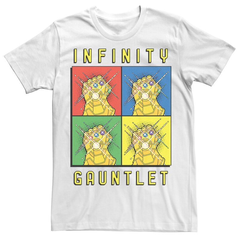 アニメキャラクター メンズ トップス Tシャツ Licensed Character Men's Marvel Avengers Infinity Gauntlet Pop Art Box Up Tee White ホワイト｜ReVida 店