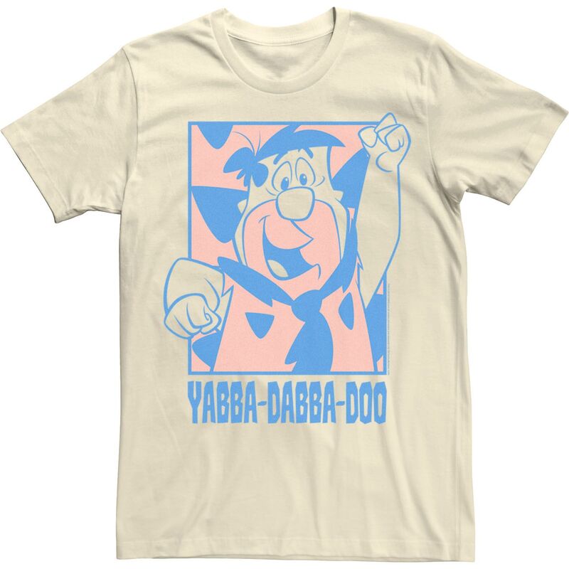 アニメキャラクター メンズ トップス Tシャツ Licensed Character Men's The Flintstones Fred Yabba-Dabba-Doo Portraitee Natural｜ReVida 店