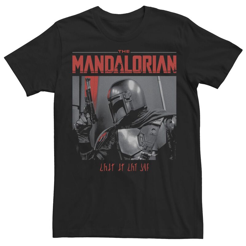 アニメキャラクター メンズ トップス Tシャツ ロゴ Licensed Character Men'star Wars: The Mandalorian Mando Profile Logo Code Red Tee Black ブラック｜ReVida 店