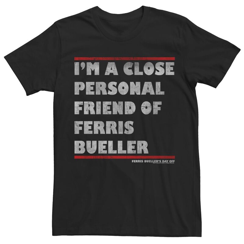 アニメキャラクター メンズ トップス Tシャツ Licensed Character Men's Ferris Bueller's Day Off I'm A Close Personal Friend Tee Black ブラック｜ReVida 店