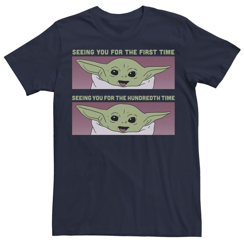 アニメキャラクター メンズ トップス Tシャツ Licensed Character Men'star Wars The Child Seeing You PaneTee Navy ネイビー｜ReVida 店