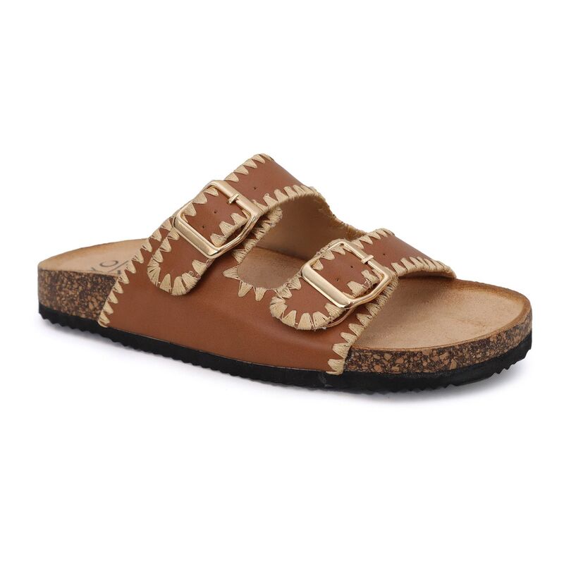 ヨキ レディース シューズ サンダル Yoki Gian-218 Women's Double Buckle Cork Sandals Rust ラスト