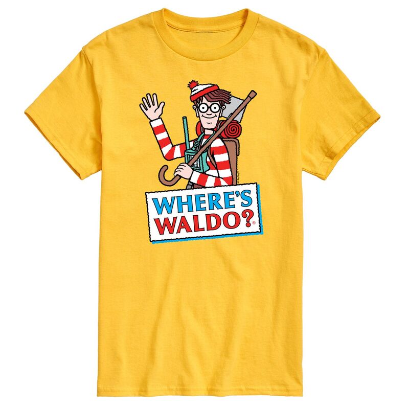 アニメキャラクター メンズ トップス Tシャツ ロゴ グラフィック Licensed Character Men's Where's Waldo Logo Graphic Tee Yellow イエロー 6,275円