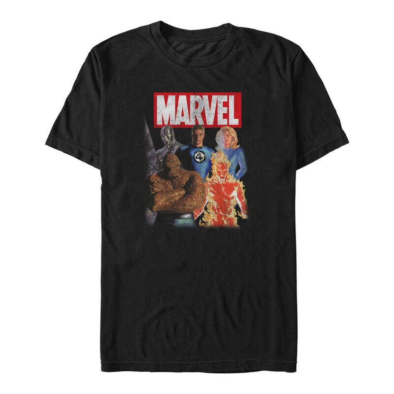 マーベル メンズ トップス Tシャツ トール グラフィック Big & Tall Marvel Fantastic Four And Silver Surfer Poster Graphic Tee Black ブラック