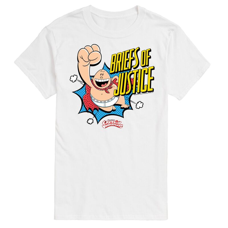 アニメキャラクター メンズ トップス Tシャツ パンツ キャップ グラフィック Licensed Character Men's Captain Underpants Briefs Of Justice Graphic Tee White ホワイト