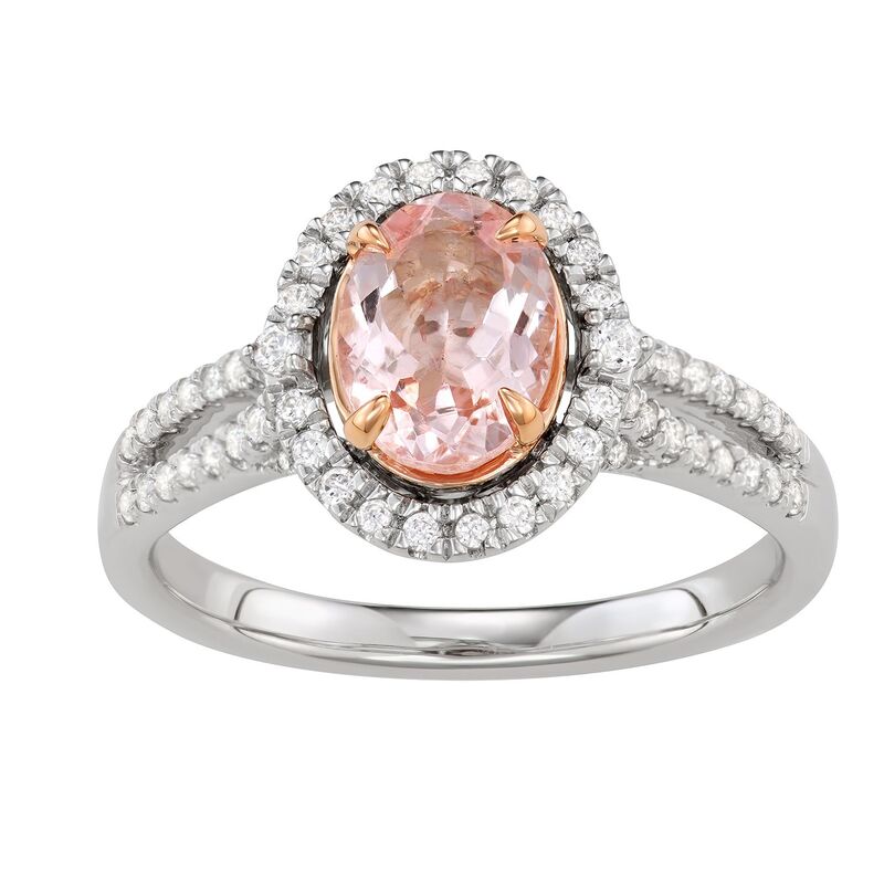 ヴェラウォン レディース アクセサリー リング Simply Vera Wang 14k White Gold 1/3 Carat.W. Diamond & Morganite Oval Engagement Ring 14k Two Tone ホワイト｜ReVida 店