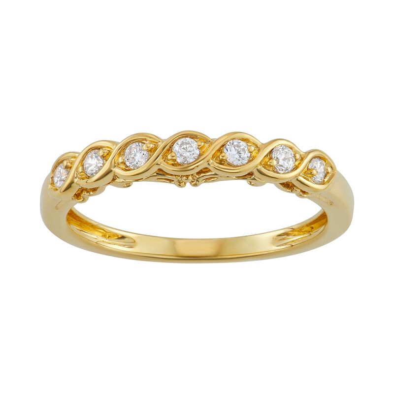 ヴェラウォン レディース アクセサリー リング Simply Vera Wang 14k Gold 1/7 ct.W. Diamond Twist Wedding Ring Yellow イエロー｜ReVida 店 232,110円