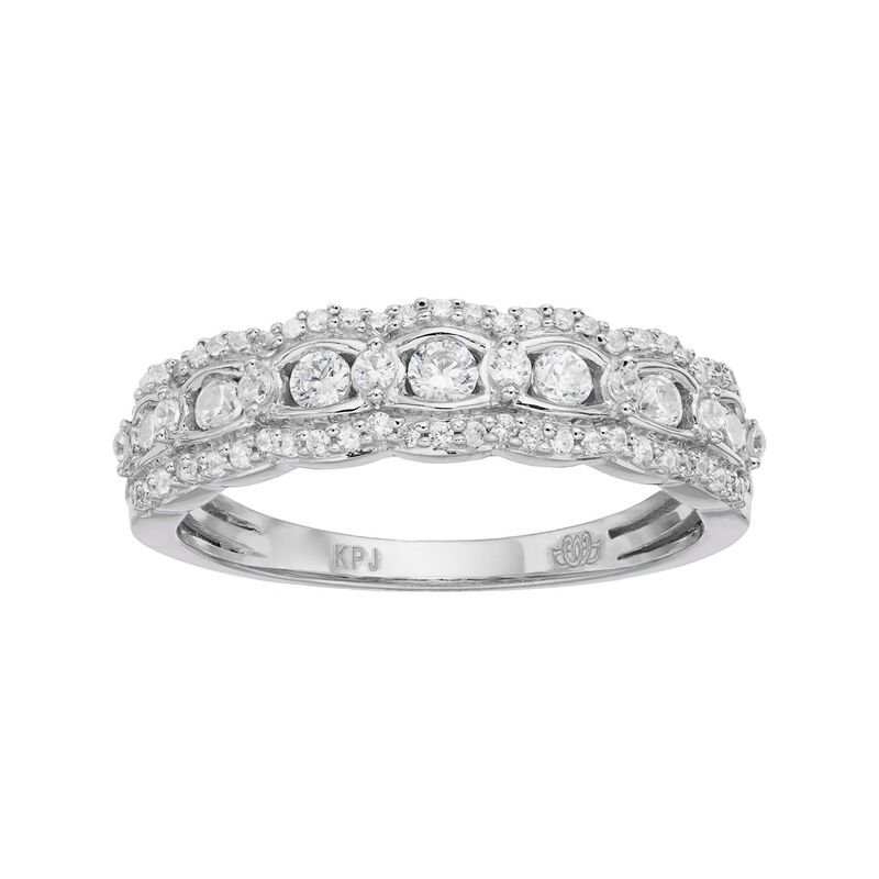 ヴェラウォン レディース アクセサリー リング Simply Vera Wang 14k White Gold 1/2 Carat.W. Diamond Scalloped Wedding Ring 14k Whgold ホワイト|ReVida 店