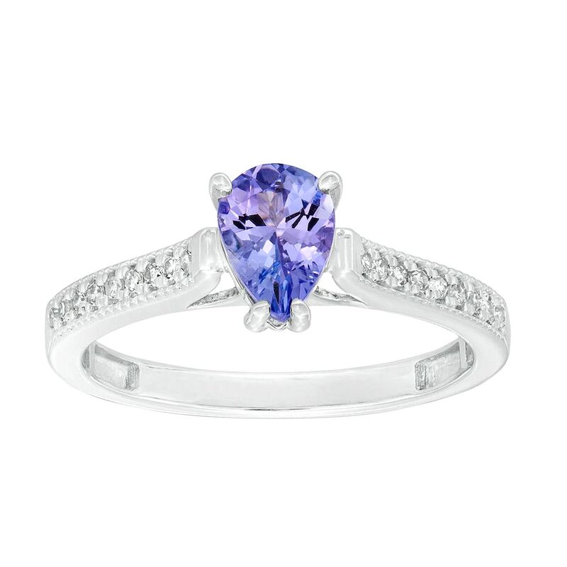 Gemminded レディース アクセサリー リング Gemminded 10k White Gold 1/10 Carat.W. Diamond & Tanzanite Ring 10k Whgold ホワイト