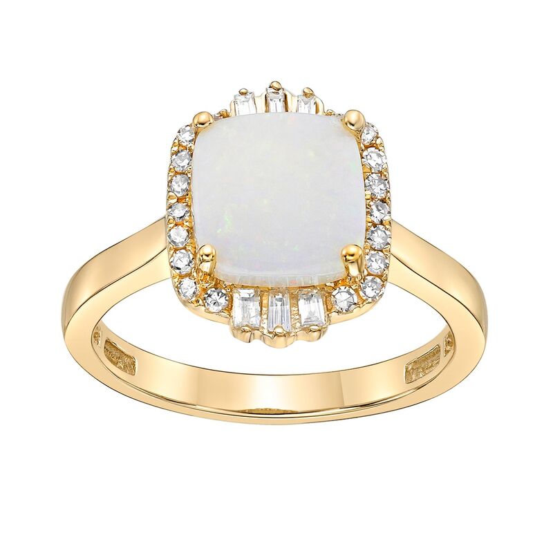 Gemminded レディース アクセサリー リング Gemminded 10k Gold 1/4 Carat.W. Diamond & Opal Ring 10k Gold ゴールド