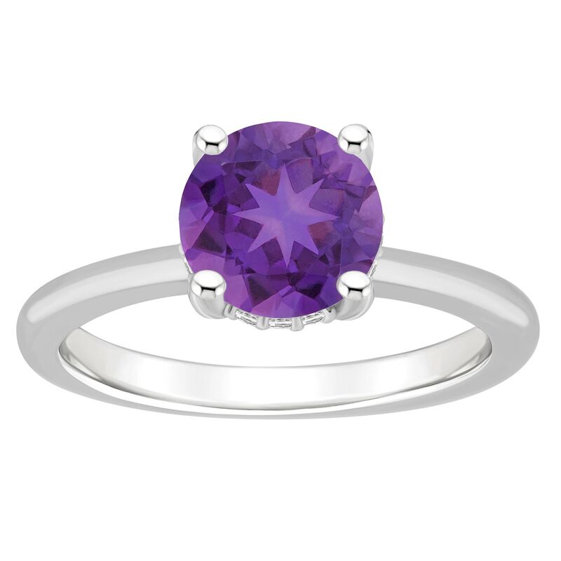 Alyson Layne レディース アクセサリー リング Alyson Layne Sterling Silver 8 mm Round Gemstone & Diamond Accent Ring Amethyst シルバー 28,258円