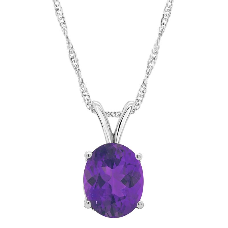 Alyson Layne レディース アクセサリー ネックレス・チョーカー・ペンダントトップ レース Alyson Layne Sterling Silver Gemstone Oval Pendant Necklace Amethyst シルバー