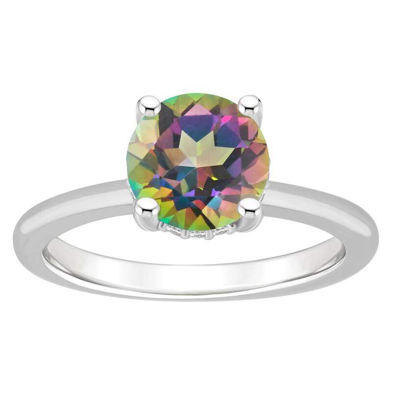 Alyson Layne レディース アクセサリー リング Alyson Layne Sterling Silveround Mystic Topaz Diamond Accent Ring Sterling Silver シルバー 27,936円