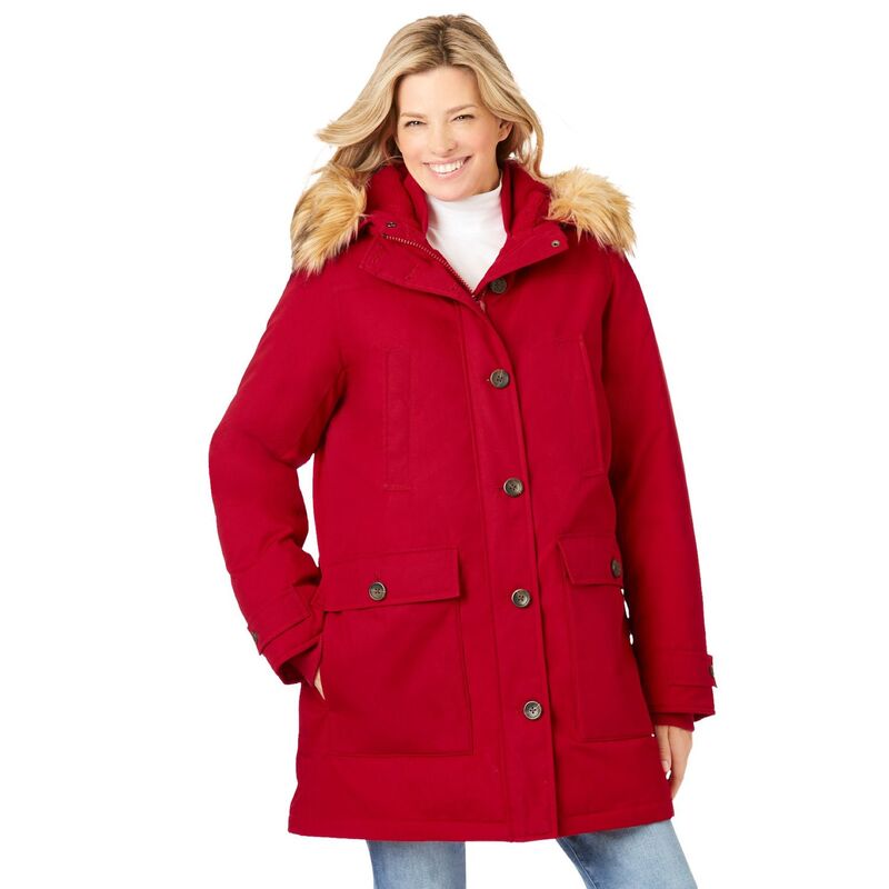 ウーマン ウィズイン レディース アウター ジャケット・ブルゾン プラスサイズ パーカー Woman Within Women's Plusize The Arctic Parka Classic Red レッド