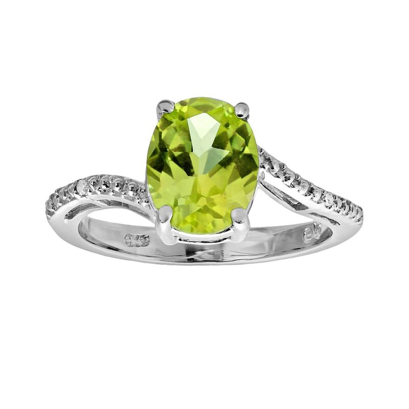 Gemminded レディース アクセサリー リング Gemminded Sterling Silver Peridot andiamond Accent Oval Ringreen グリーン