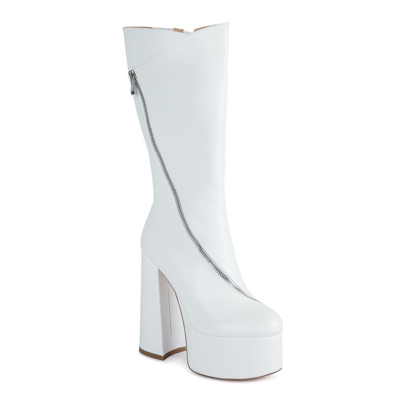 ロンドンラグ レディース シューズ ブーツ・レインブーツ プラットフォーム London Rag Women's Platformid-Calf Boots White ホワイト