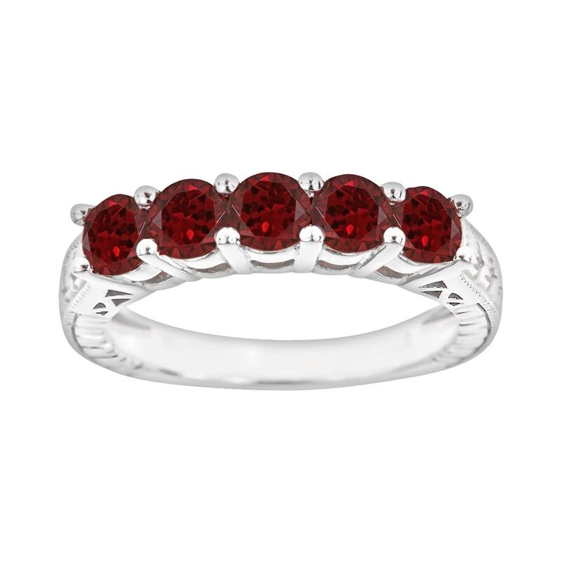 Celebration Gems レディース アクセサリー リング Celebration Gemsterling Silver Garnet Five-Stone Ring Multi/None マルチカラー 53,880円