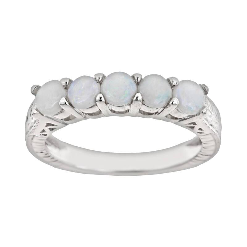 Celebration Gems レディース アクセサリー リング Celebration Gemsterling Silver Opal Five-Stone Ring Multi/None マルチカラー｜ReVida 店