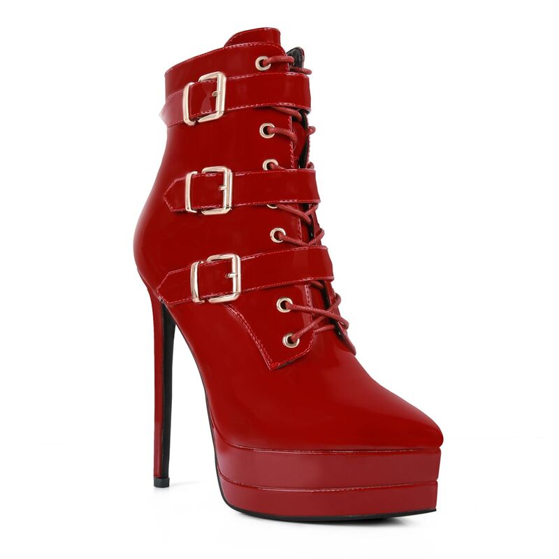 ロンドンラグ レディース シューズ ブーツ・レインブーツ アンクル London Rag Women'stiletto Ankle Boots Burgundry