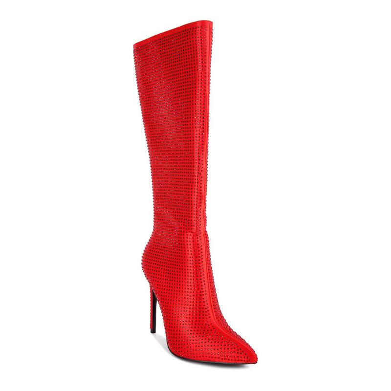ロンドンラグ レディース シューズ ブーツ・レインブーツ London Rag Pipette Diamante Women Knee-High Boots Red レッド