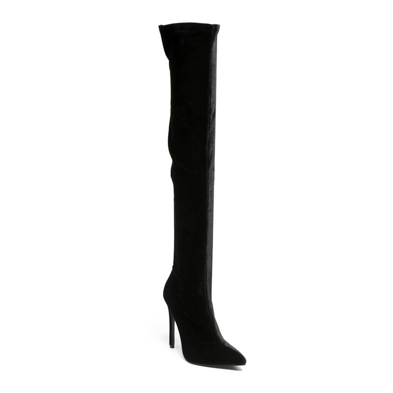 ロンドンラグ レディース シューズ ブーツ・レインブーツ ヒール London Rag Tilera Women Heeled Thigh Boots Black ブラック