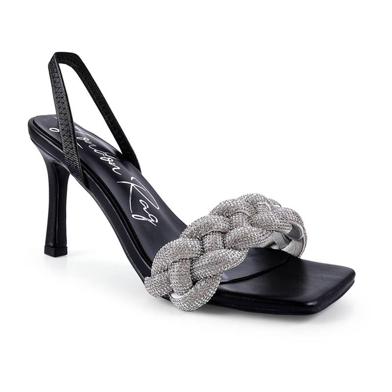 ロンドンラグ レディース シューズ パンプス サンダル London Rag High Social Diamante Women's Braided Sandals Black ブラック