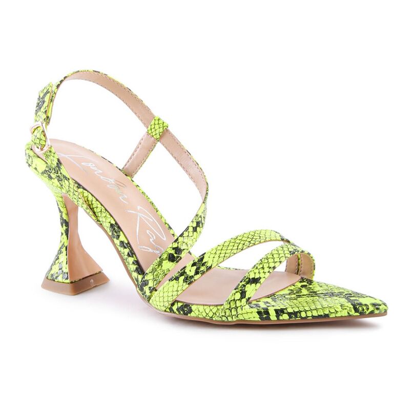 ロンドンラグ レディース シューズ パンプス プリント サンダル ヒール London Rag Cherry Tart Snake Print Women's Heeled Sandals Neon Yellow イエロー