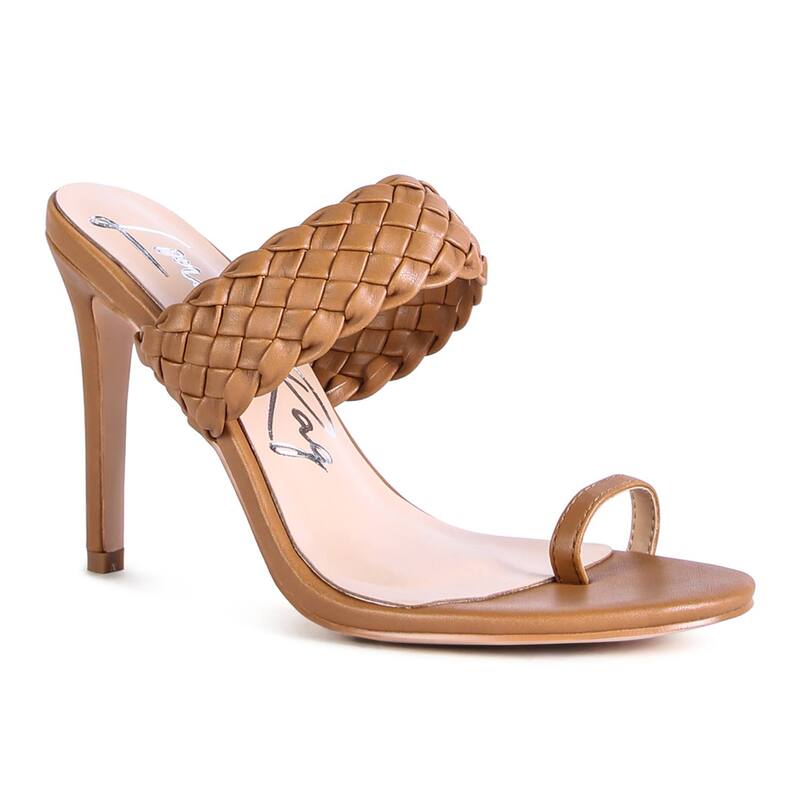 ロンドンラグ レディース シューズ パンプス サンダル London Rag High Perks Woven Strap Women\u0027s Toe Ring Sandals Mocca パンプス-靴-レディース靴