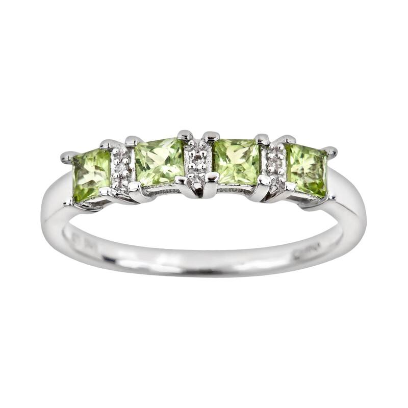 Celebration Gems レディース アクセサリー リング Celebration Gemsterling Silver Peridot andiamond Accent Ring Multi/None マルチカラー
