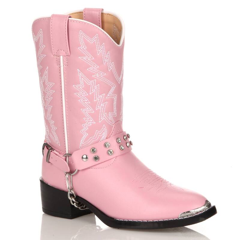 ドゥランゴ レディース シューズ ブーツ・レインブーツ Lil Durango Girls' 10-in. Rhinestone Cowboy Boots Pink ピンク
