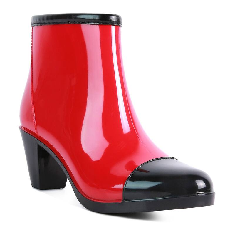 ロンドンラグ レディース シューズ ブーツ・レインブーツ ヒール London Rag Mizzle Smart Women's Block Heeled Rainboots Red レッド 14,746円
