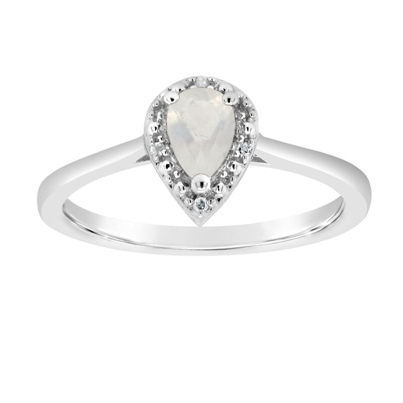 Celebration Gems レディース アクセサリー リング Celebration Gemsterling Silver Pear Shapediamond Accent Frame Ring Moonstone シルバー