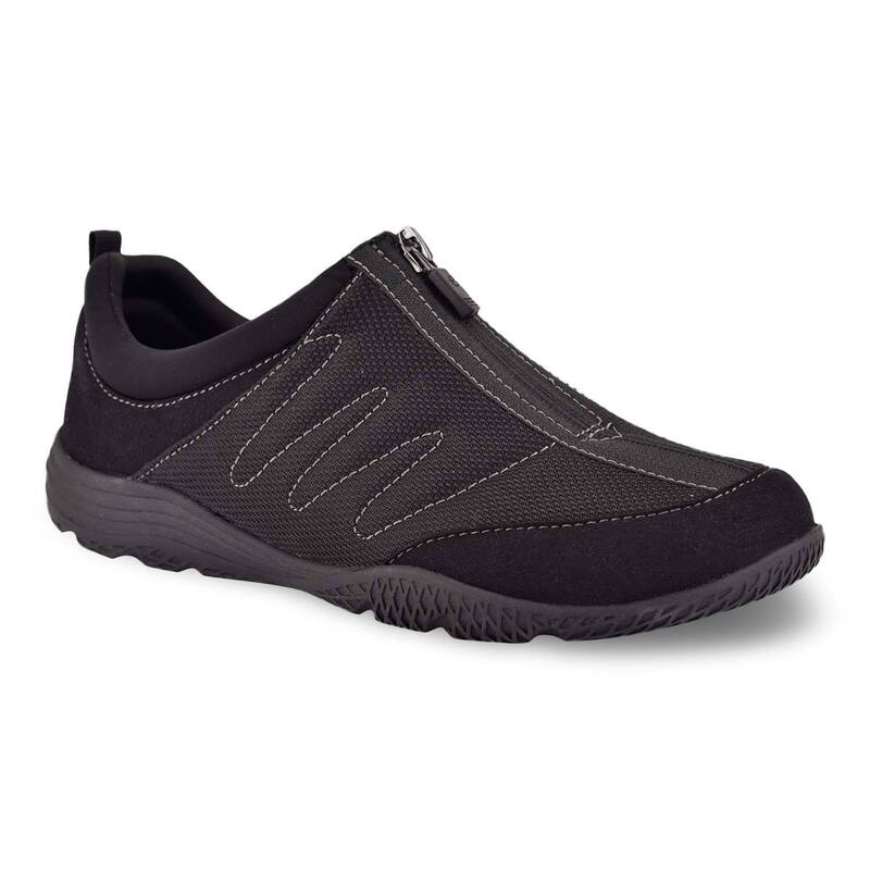 イージースピリット レディース シューズ スニーカー Easy Spirit Bestrong Women\u0027s Center Zip Sneakers Black 黒いこと