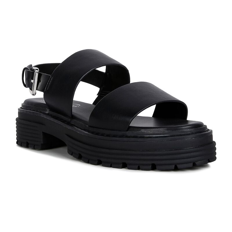 ロンドンラグ レディース シューズ サンダル プラットホーム London Rag Dual Strap Women\u0027s Platformsandals With Buckle Black 黒いこと
