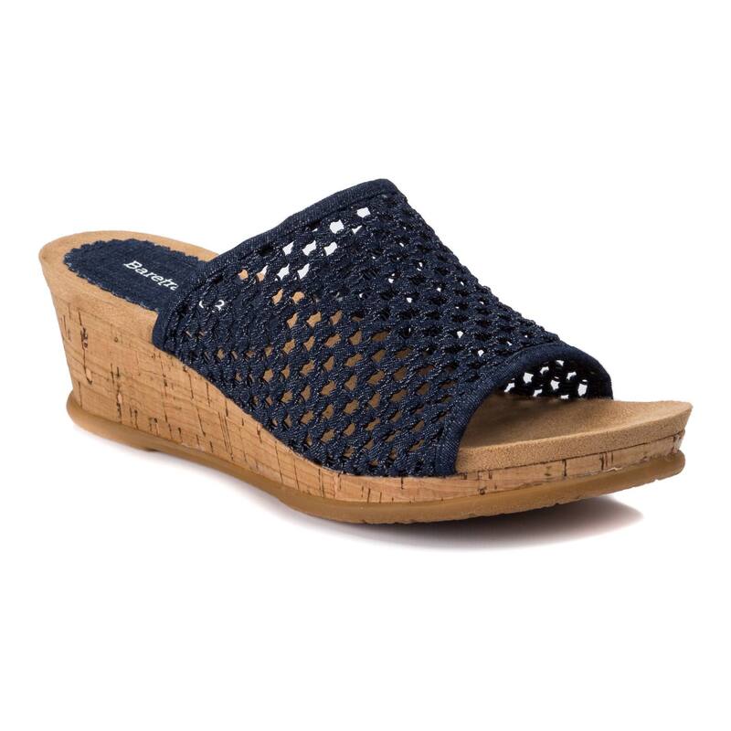 ベアトラップス レディース シューズ サンダル Baretraps Flossey Women's Wedge Sandals Dark Denim デニム