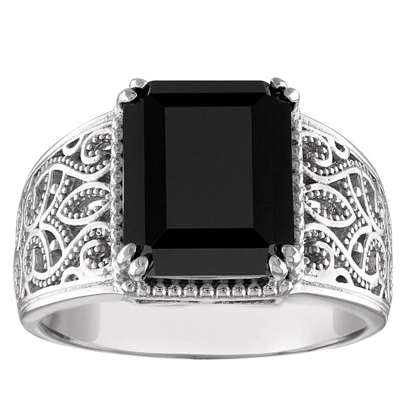 Designs by Gioelli レディース アクセサリー リング Designs by Gioelli Sterling Silver Black Spinel Filigree Ring Sterling ブラック｜ReVida 店