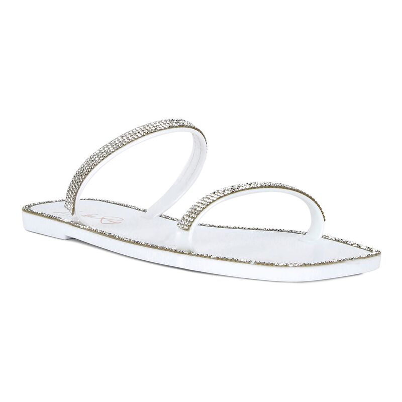 ロンドンラグ レディース シューズ サンダル London Rag Fenta Diamante Women's Jelly Slide Sandals White ホワイト|ReVida 店