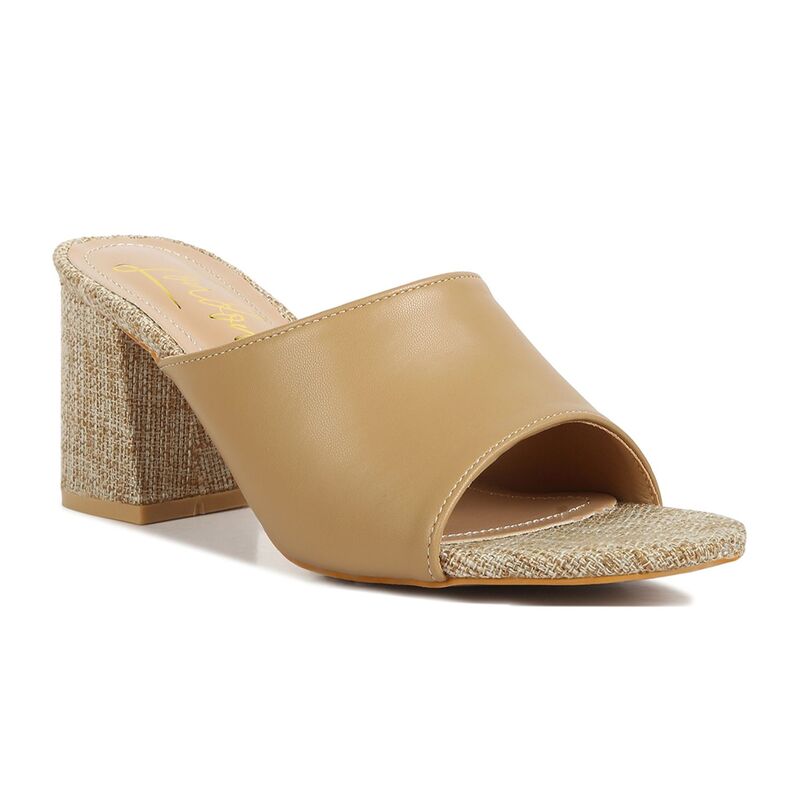 ロンドンラグ レディース シューズ パンプス サンダル ヒール London Rag Block Heel Women'slip On Sandals Tan タン