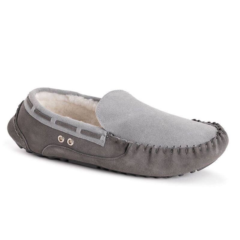 ムクルクス メンズ シューズ サンダル MUK LUKSR Everett Men's Moccasin Slippers Dark Gray グレー｜ReVida 店