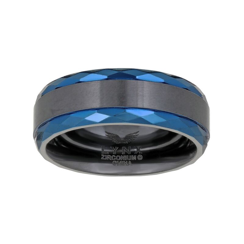リンクス メンズ アクセサリー リング Men's LYNX Black Zirconium Ring Two Tone ブラック|ReVida 店