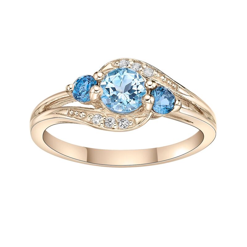 Gemminded レディース アクセサリー リング Gemminded 14k Gold Over Silver Blue London Blue & White Topaz Ringold Tone ゴールド