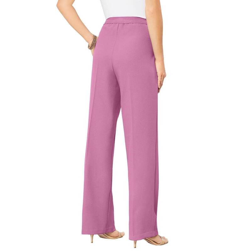 ロアマンズ レディース ボトムス 心地好いズボン下 つけ加える大きさ トール Roaman\u0027s Women\u0027s Plusize Tall Wide-leg Bend Over Pant Mauve Orchid