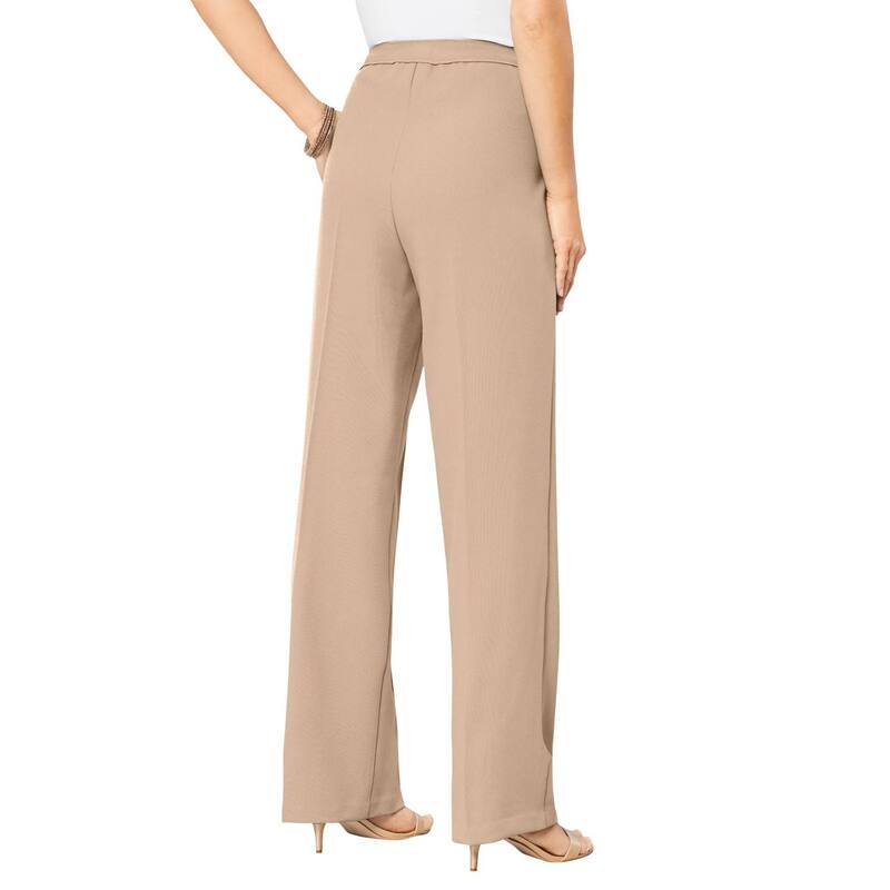 ロアマンズ レディース ボトムス 心地好いズボン下 つけ加える大きさ トール Roaman\u0027s Women\u0027s Plusize Tall Wide-leg Bend Over Pant New Khaki カーキ