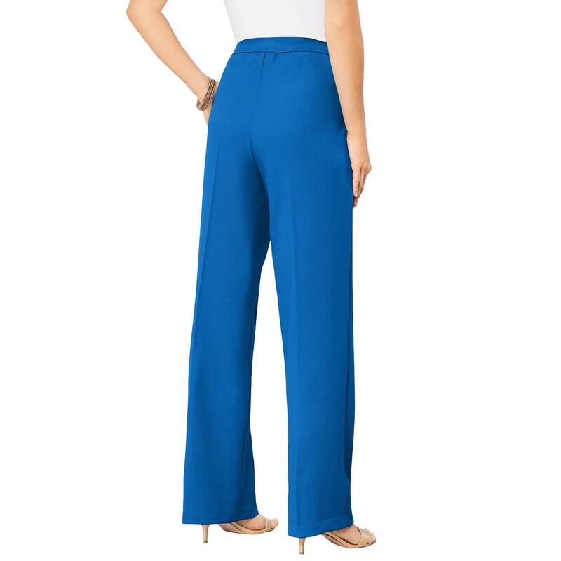 ロアマンズ レディース ボトムス 心地好いズボン下 つけ加える大きさ トール Roaman\u0027s Women\u0027s Plusize Tall Wide-leg Bend Over Pant Vivid Blue 青み