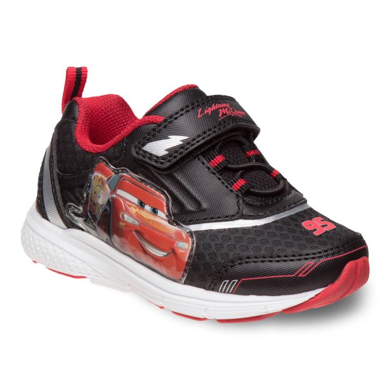 【送料無料】 ディズニー ピクサー レディース スニーカー シューズ Disney / Pixar's Cars Lightning McQueen Toddler Boys' Light-Up Sneakers Black Red画像