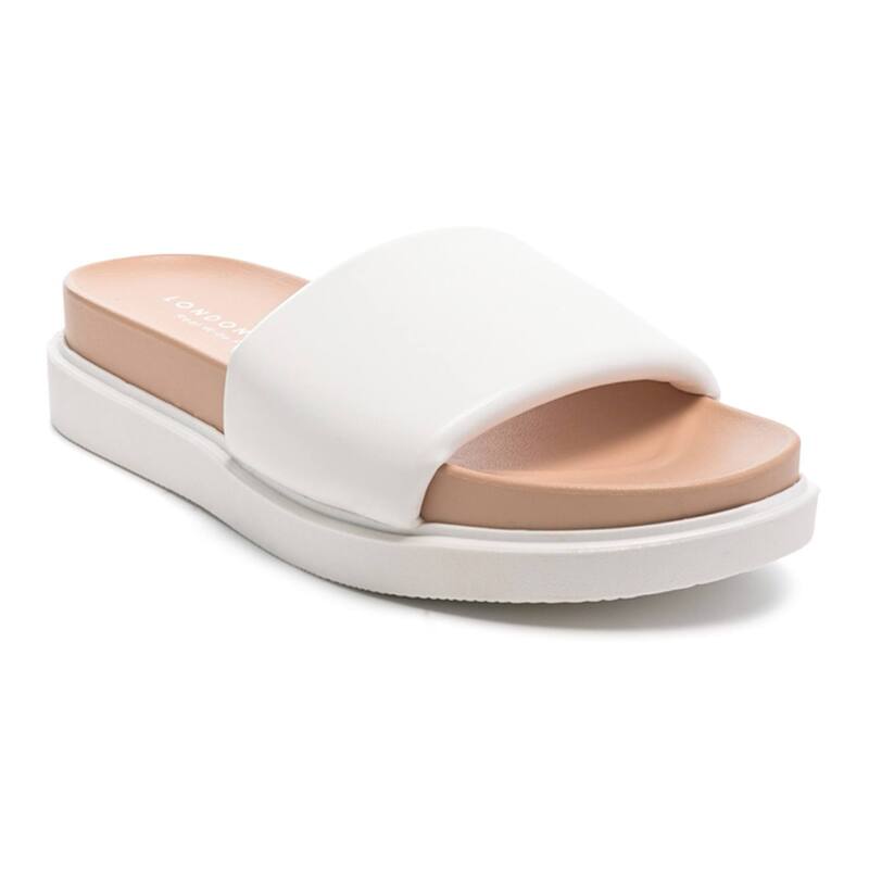 ロンドンラグ レディース シューズ サンダル London Rag Moulded Pool Women'slide Sandals White ホワイト