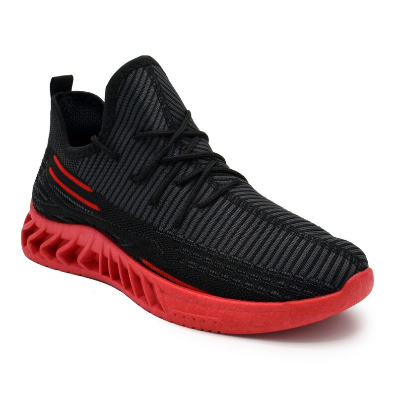 アカデミクス メンズ シューズ スニーカー Akademiks Men\u0027s Lightweight Sneakers Black Red 黒いこと